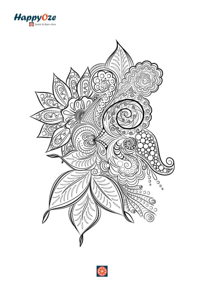 coloriage mandala fleuri