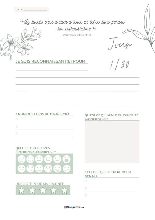 Journal de gratitude