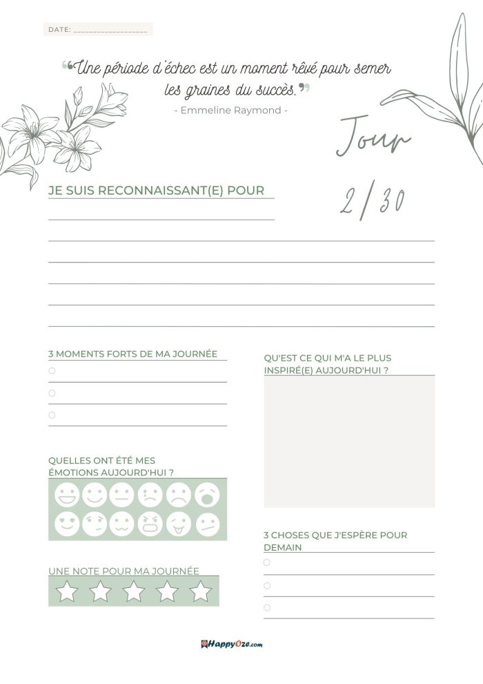 Journal de gratitude