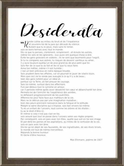 Affiche Desiderata