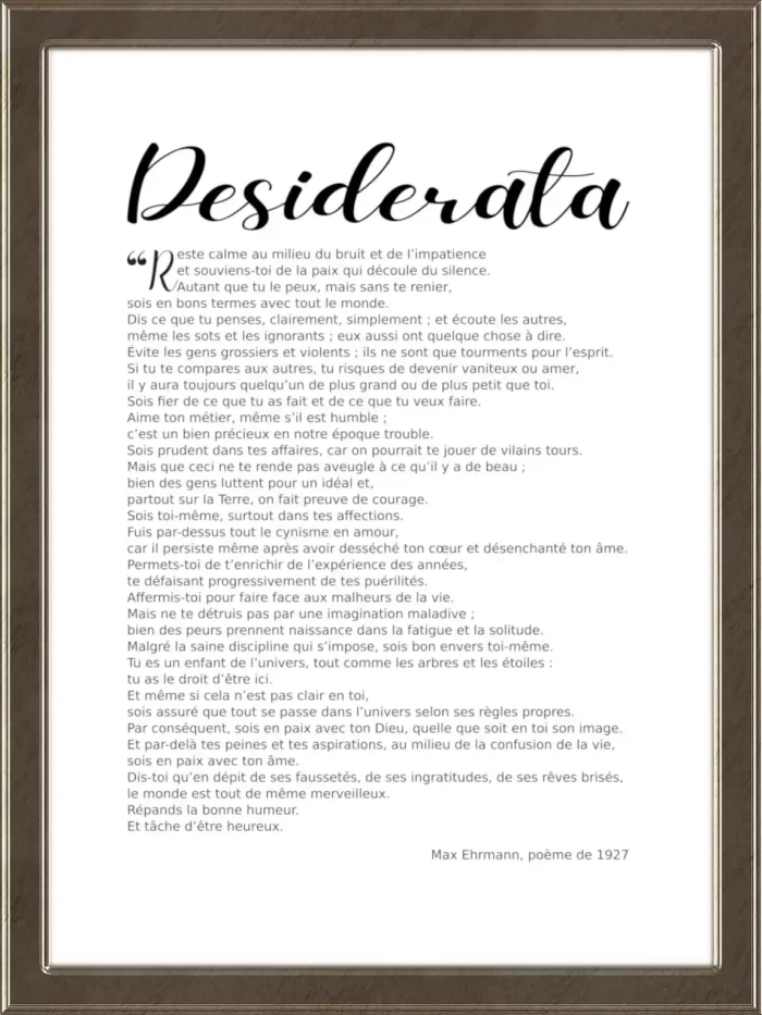 Affiche « Desiderata »